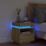 Nachtkastje met RGB LED-verlichting en duurzaam bewerkt hout - Nachtkastjes