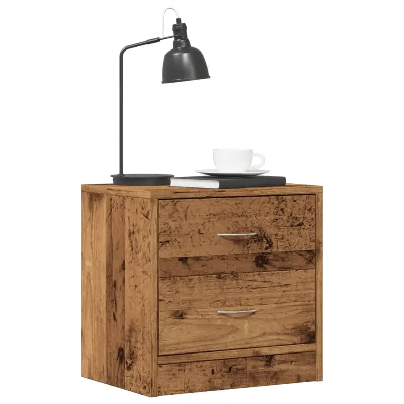 Nachtkastje van bewerkt hout inclusief levering voor een klassieke uitstraling - Oud hout / 2 - Nachtkastjes