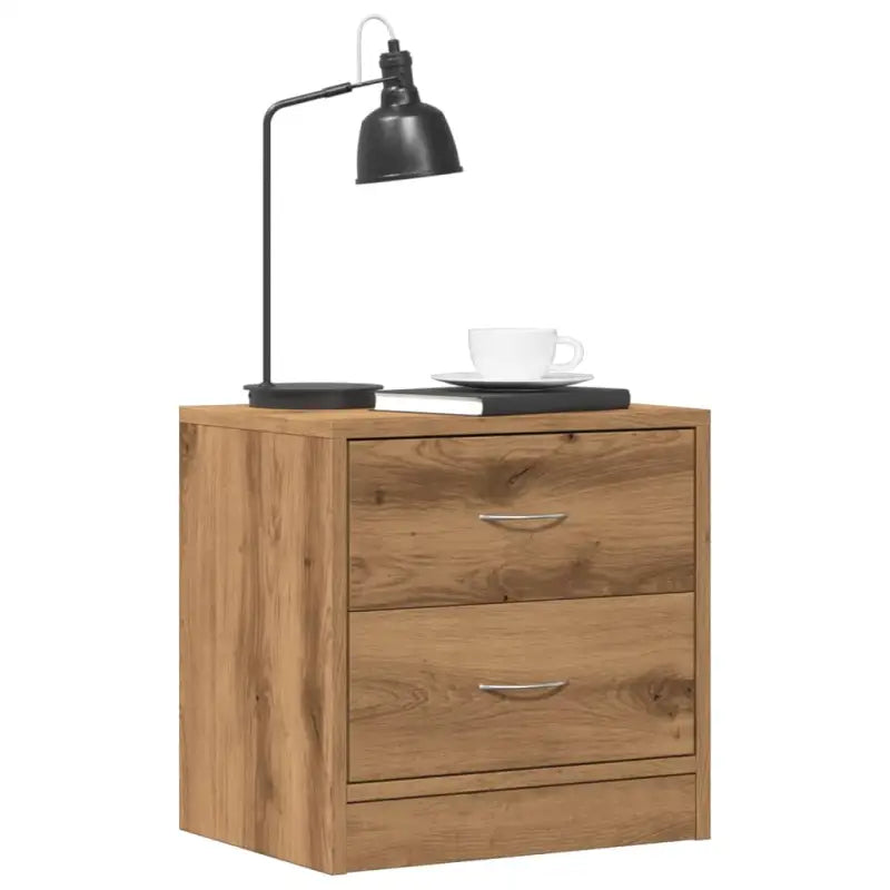 Nachtkastje van bewerkt hout inclusief levering voor een klassieke uitstraling - artisanaal eikenkleurig / 2