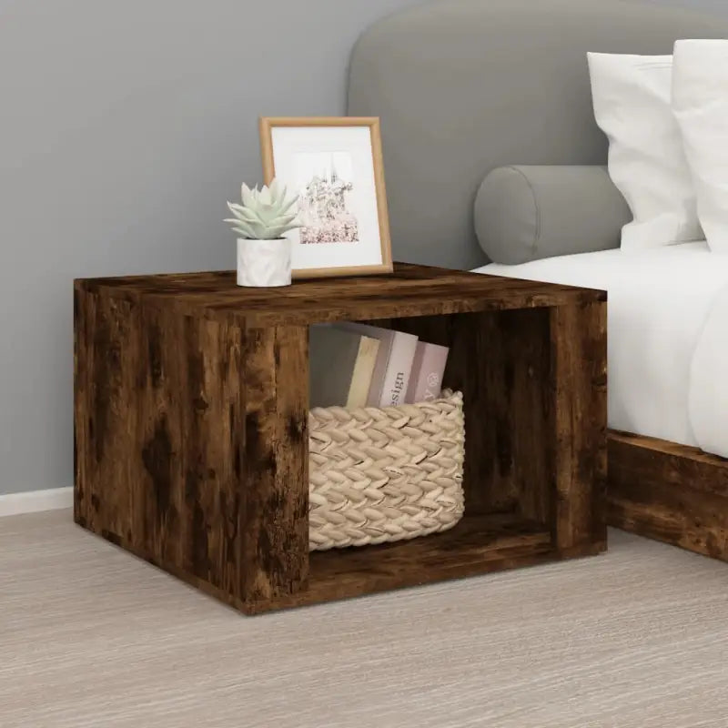 Nachtkastje van bewerkt hout met elegant en tijdloos ontwerp - Gerookt eiken / 1 - Nachtkastjes