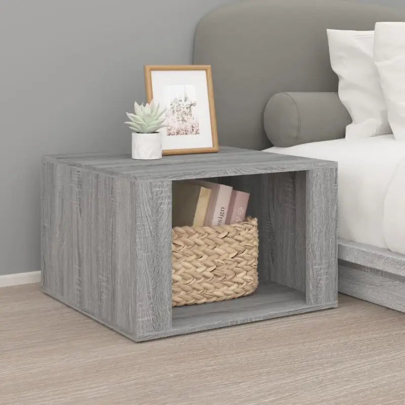 Nachtkastje van bewerkt hout met elegant en tijdloos ontwerp - Grijs sonoma / 1 - Nachtkastjes