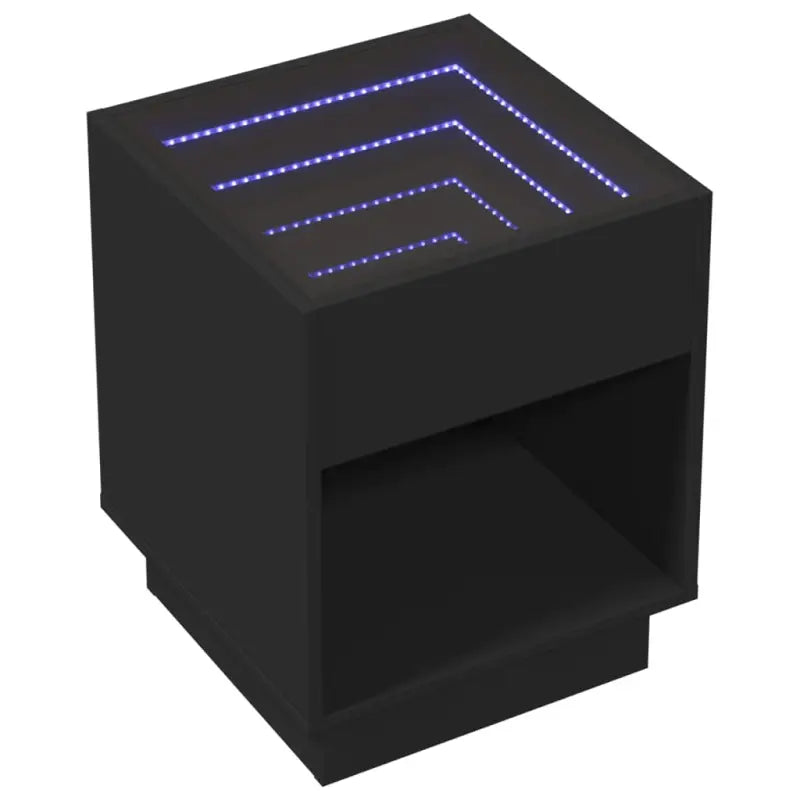 Nachtkastje van bewerkt hout met infinity LED-verlichting en duurzaam design - Nachtkastjes