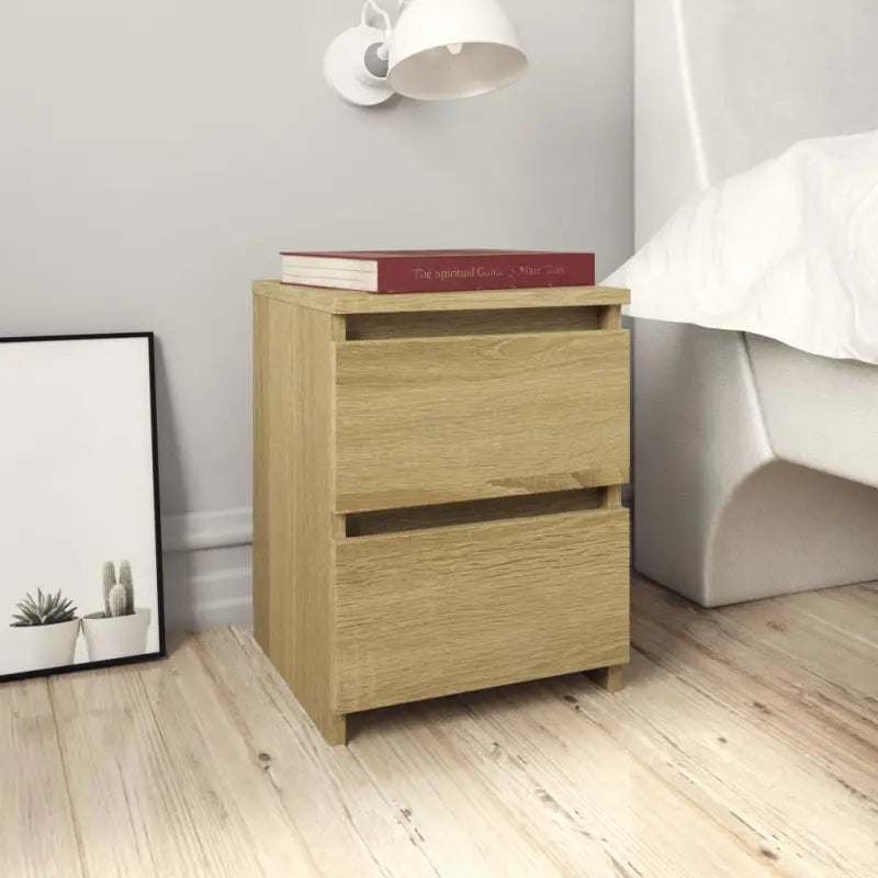 Nachtkastje van bewerkt hout met levering bevat voor klassieke charme - Sonoma eiken / 2 - Nachtkastjes