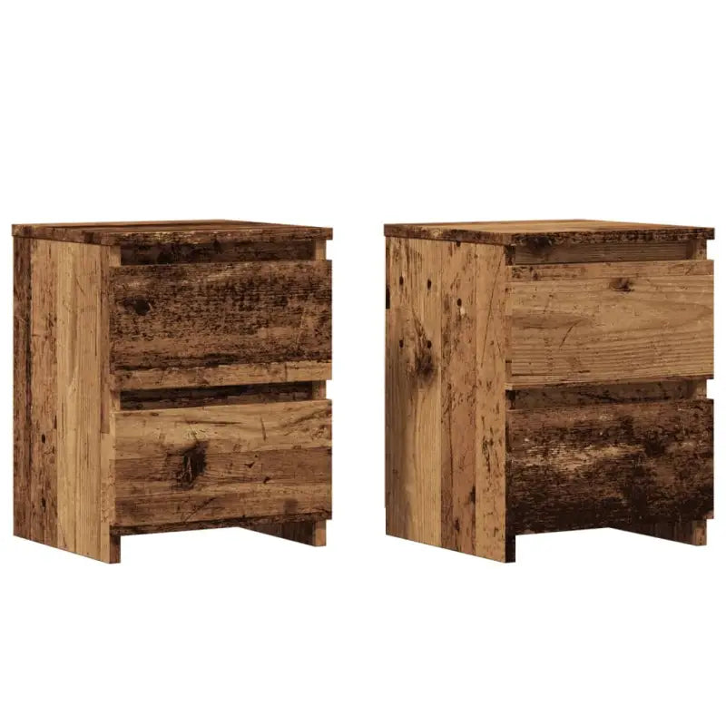 Nachtkastje van bewerkt hout met levering bevat voor klassieke charme - Oud hout / 2 - Nachtkastjes