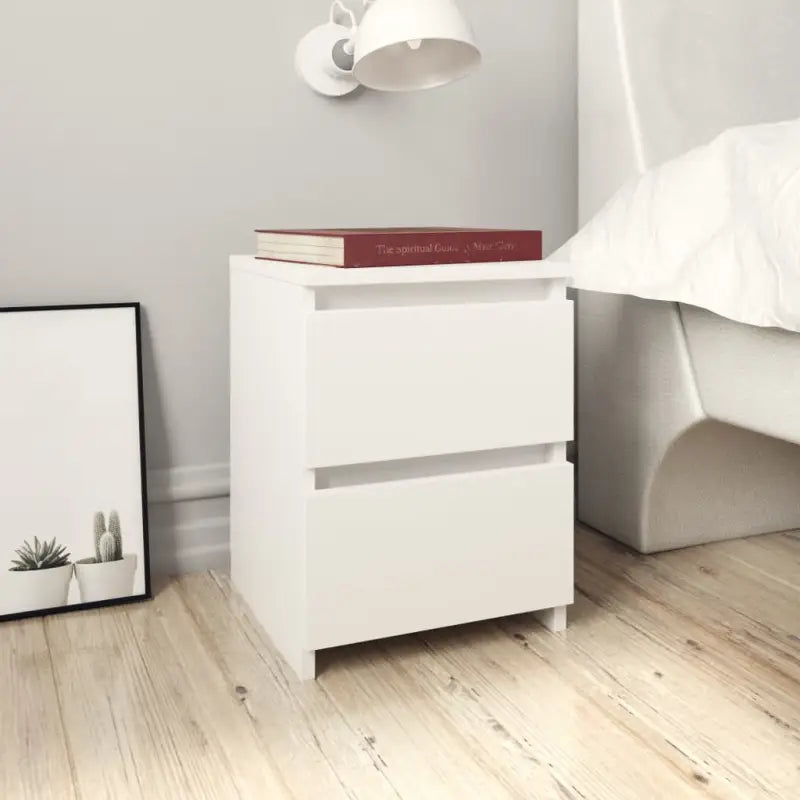 Nachtkastje van bewerkt hout met levering bevat voor klassieke charme - Wit / 2 - Nachtkastjes