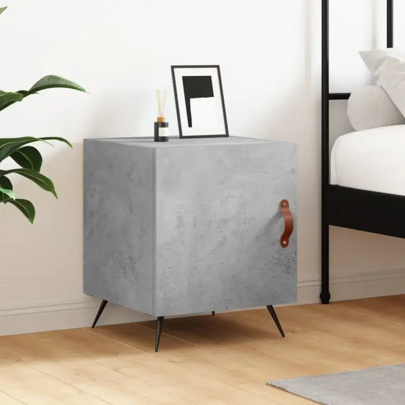 Nachtkastje van bewerkt hout met moderne uitstraling en duurzaam design - Betongrijs / 1 - Nachtkastjes