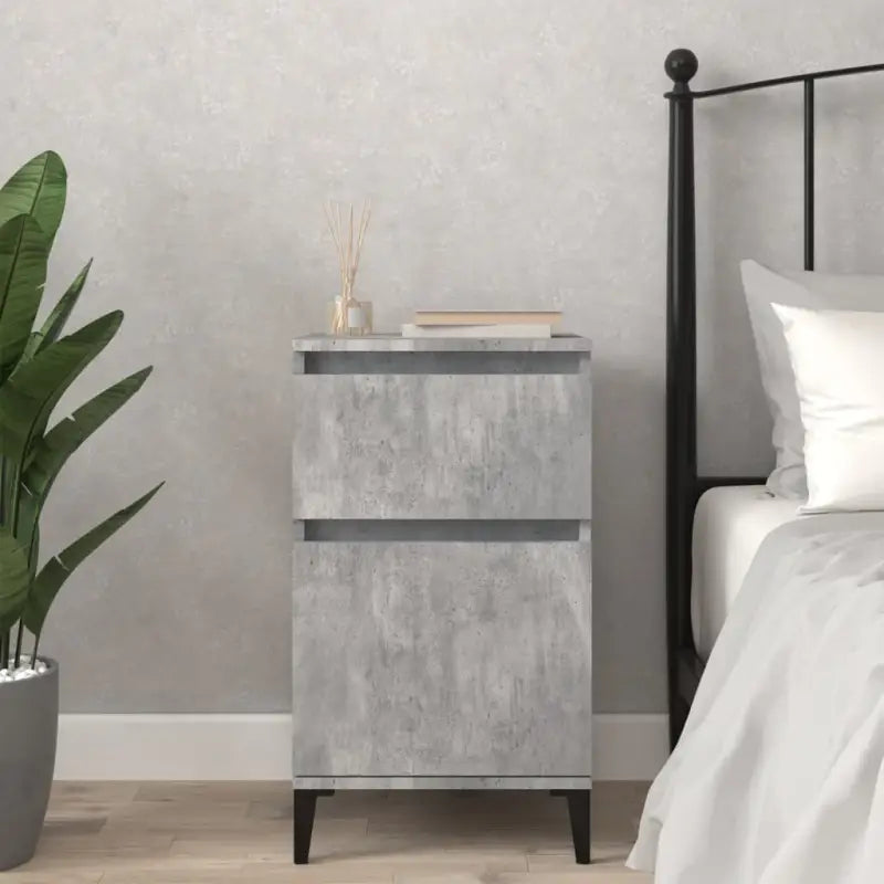 Nachtkastje van bewerkt hout met tijdloos en elegant ontwerp - Betongrijs / 1 - Nachtkastjes