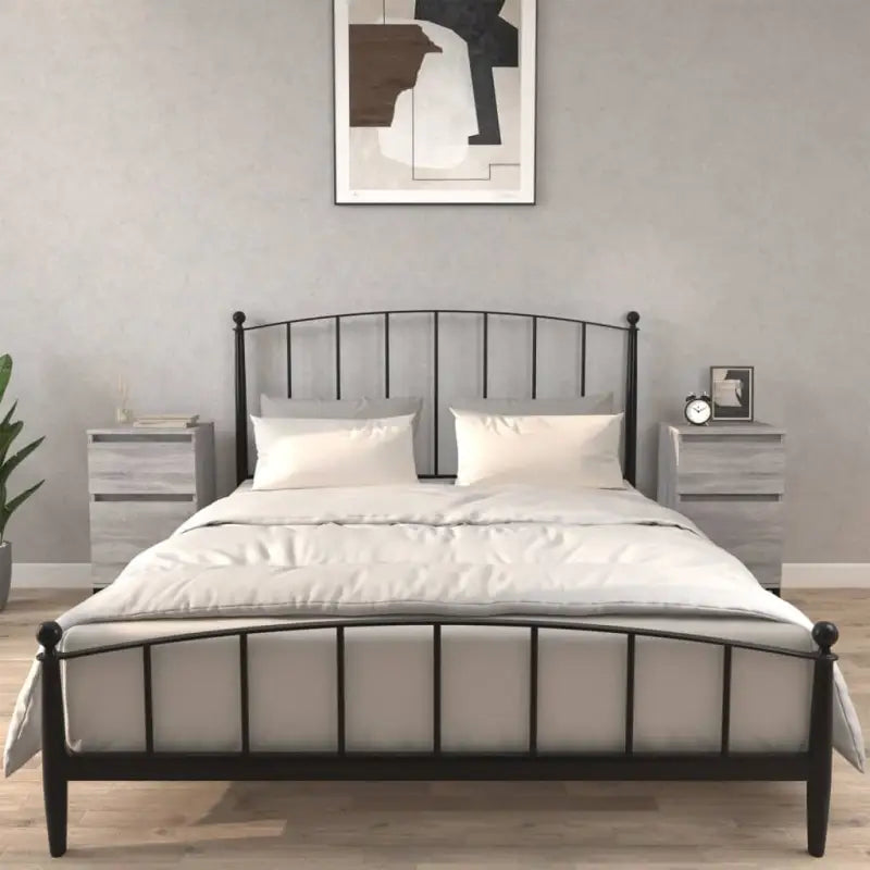 Nachtkastje van bewerkt hout met tijdloos en elegant ontwerp - Grijs sonoma / 2 - Nachtkastjes