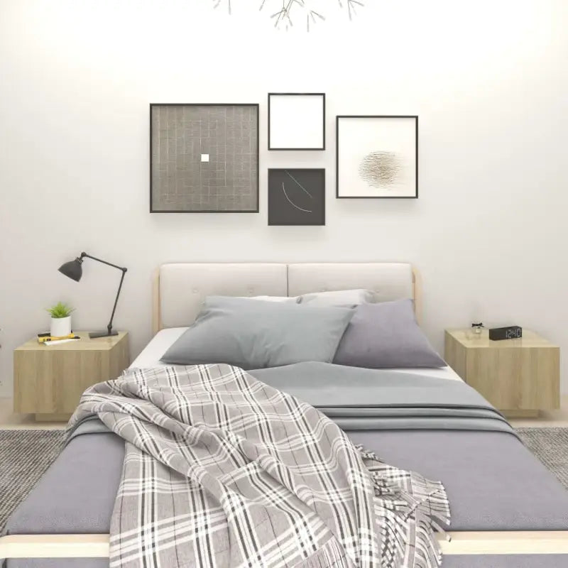 Nachtkastje van bewerkt hout met trendy en duurzaam ontwerp - Sonoma eiken / 1 - Nachtkastjes