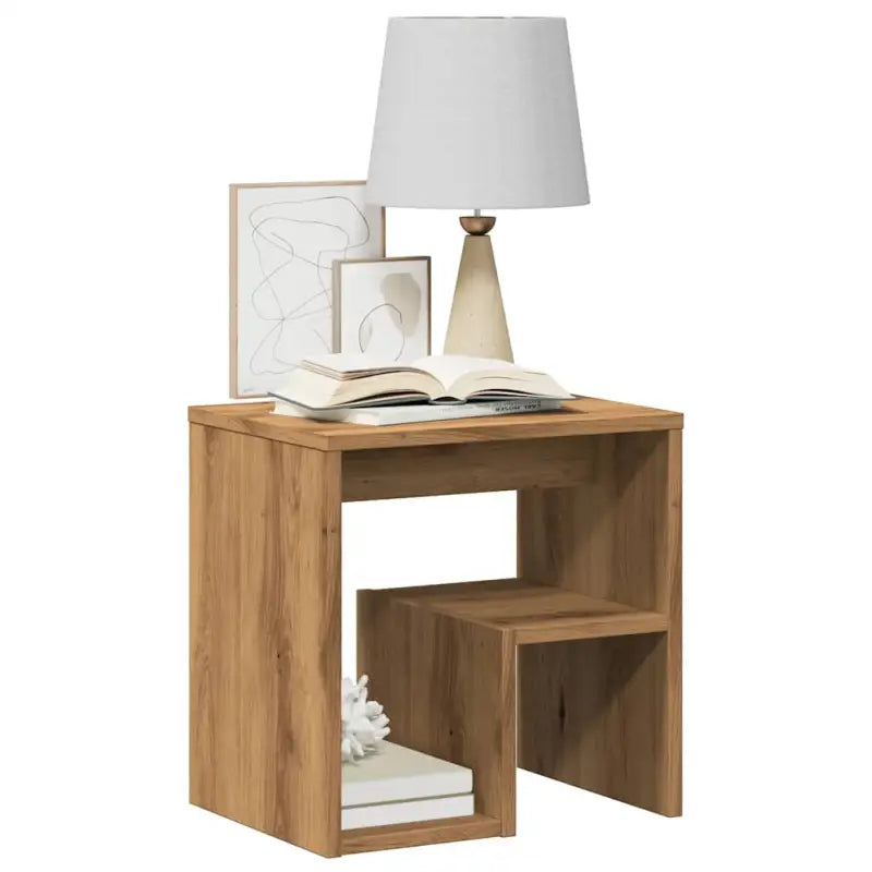 Nachtkastje van bewerkt hout met trendy en praktisch ontwerp - artisanaal eikenkleurig / 2 - Nachtkastjes