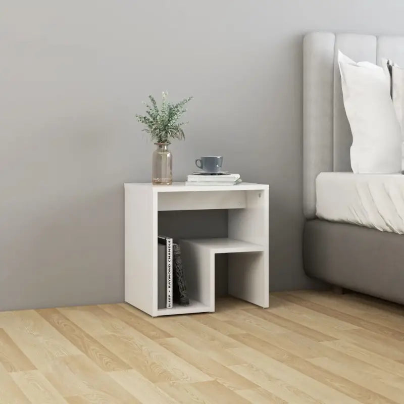 Nachtkastje van bewerkt hout met trendy en praktisch ontwerp - Hoogglans wit / 1 - Nachtkastjes