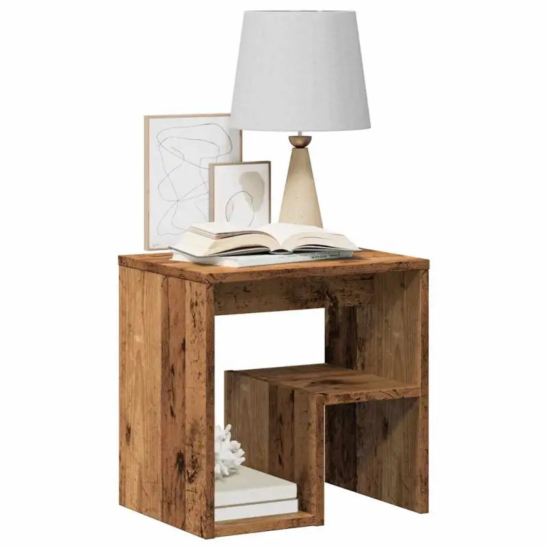 Nachtkastje van bewerkt hout met trendy en praktisch ontwerp - Oud hout / 1 - Nachtkastjes