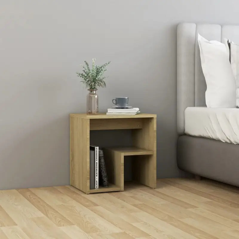 Nachtkastje van bewerkt hout met trendy en praktisch ontwerp - Sonoma eiken / 1 - Nachtkastjes