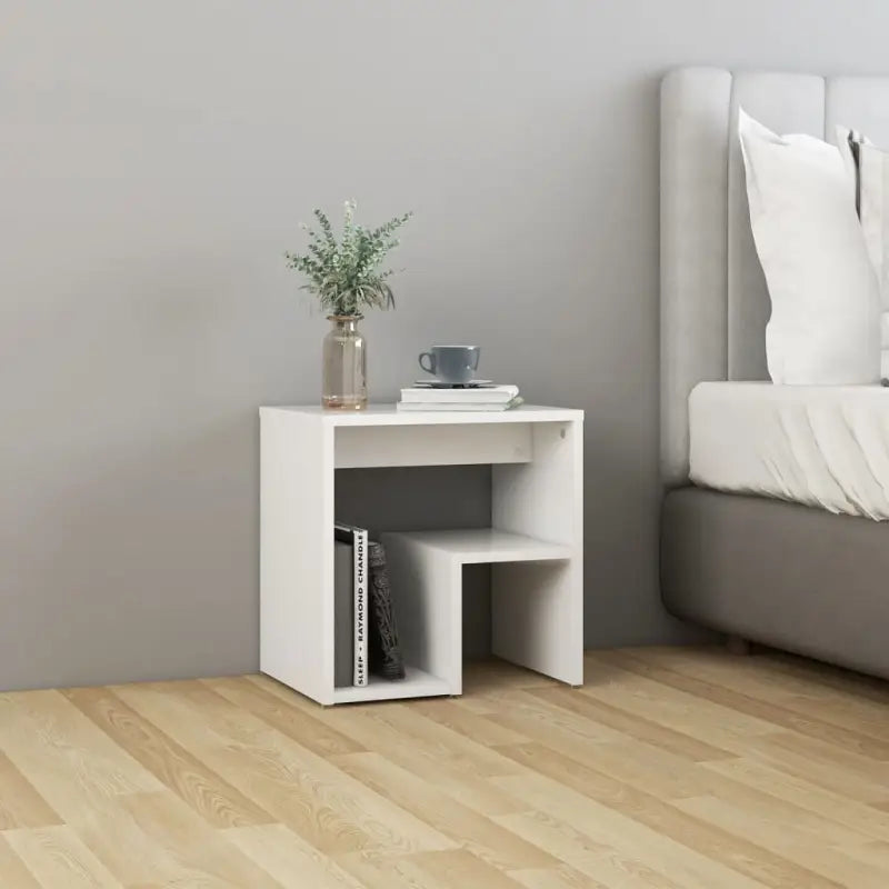 Nachtkastje van bewerkt hout met trendy en praktisch ontwerp - Wit / 1 - Nachtkastjes