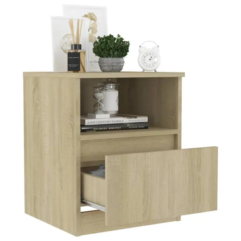 Nachtkastje van bewerkt hout met trendy en stevig ontwerp - Nachtkastjes