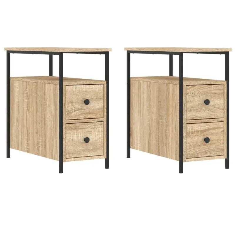 Nachtkastje van bewerkt hout met verstelbare poten voor stijl en comfort - Nachtkastjes