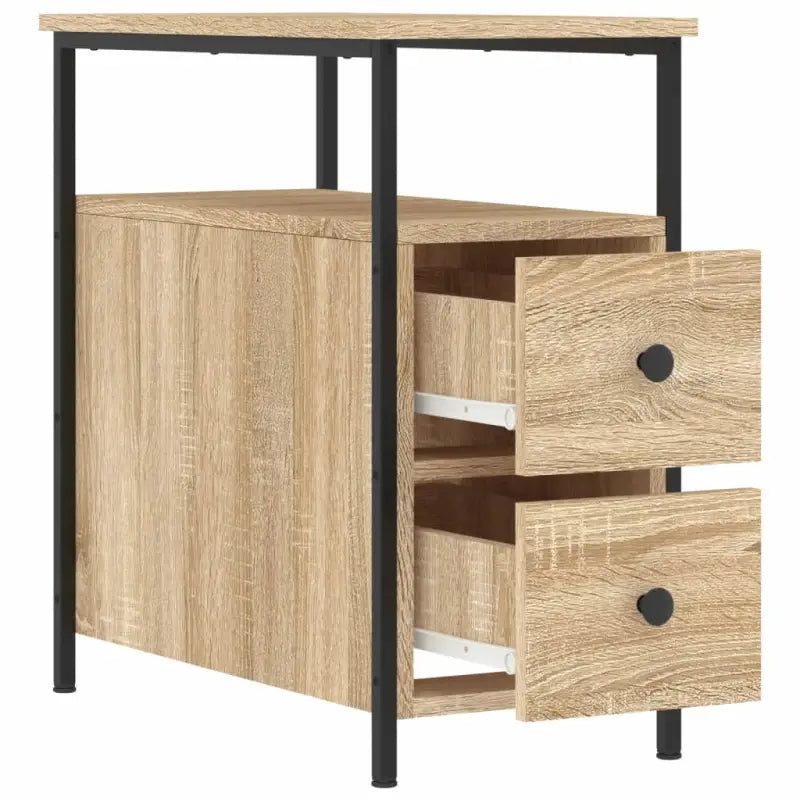 Nachtkastje van bewerkt hout met verstelbare poten voor stijl en comfort - Nachtkastjes