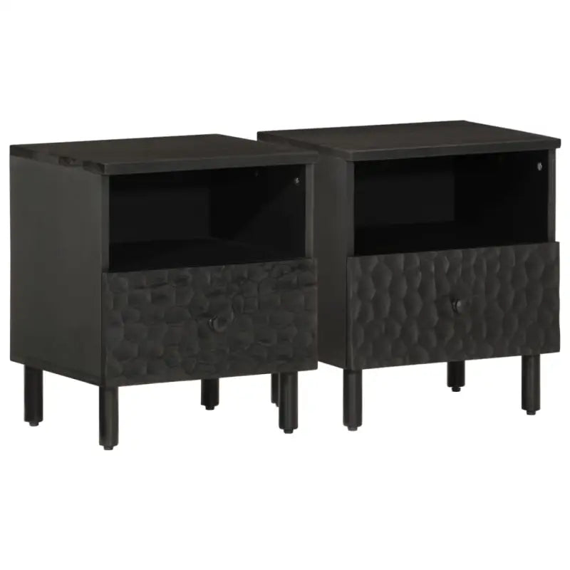 Nachtkastje van massief acaciahout met elegant en tijdloos ontwerp - Zwart / 2 / massief mangohout - Nachtkastjes