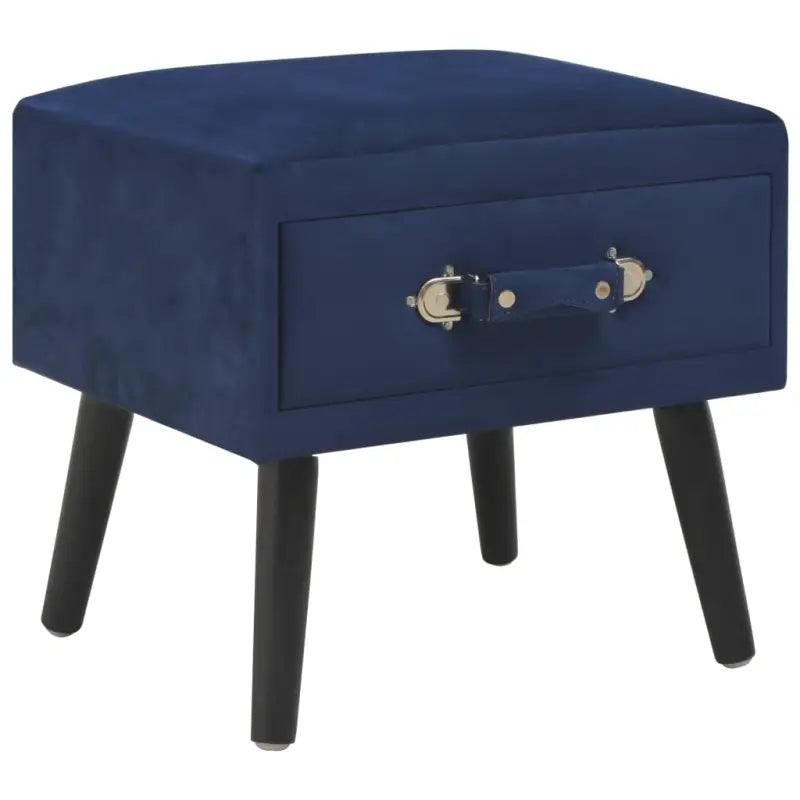 Nachtkastje van massief grenenhout met elegant fluwelen ontwerp - Blauw / 1 - Nachtkastjes