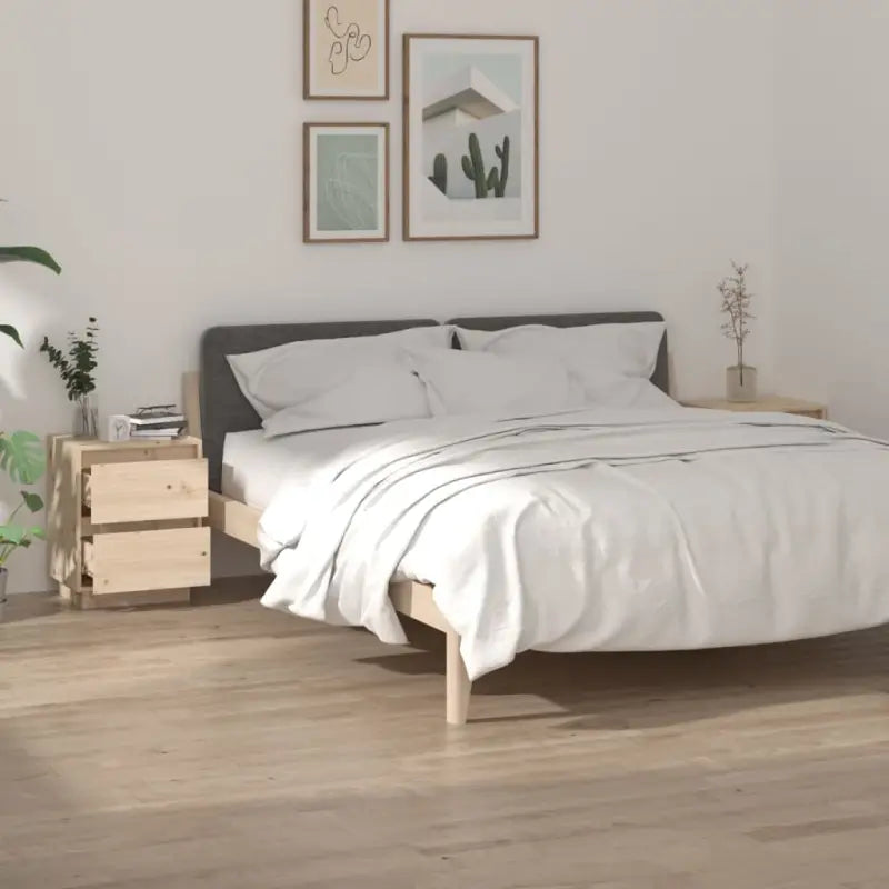 Nachtkastje van massief grenenhout met moderne charme - Naturel / 2 - Nachtkastjes