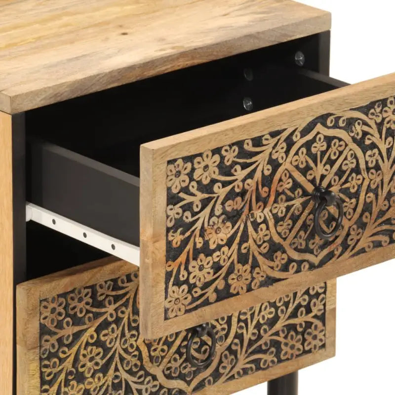 Nachtkastje van massief mangohout met elegant en tijdloos ontwerp - Nachtkastjes