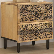 Nachtkastje van massief mangohout met elegant en tijdloos ontwerp - Nachtkastjes