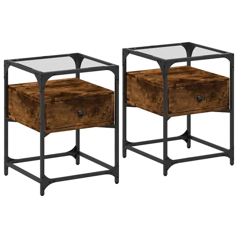 Nachtkastjes bewerkt hout met tijdloze charme voor woonkamer of slaapkamer - Nachtkastjes