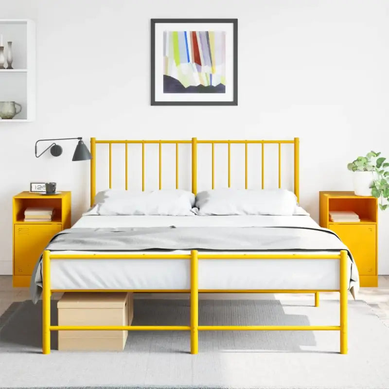 Nachtkastjes met trendy ontwerp van koudgewalst staal - Mosterdgeel / 2 - Nachtkastjes