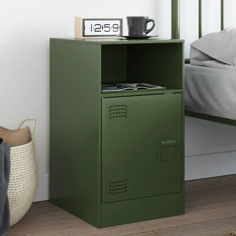 Nachtkastjes met trendy ontwerp van koudgewalst staal - Olijfgroen / 1 - Nachtkastjes