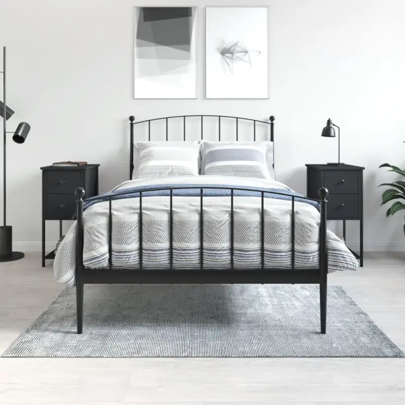 Nachtkastjes met verstelbare poten bewerkt hout voor tijdloze charme - Zwart / 2 - Nachtkastjes