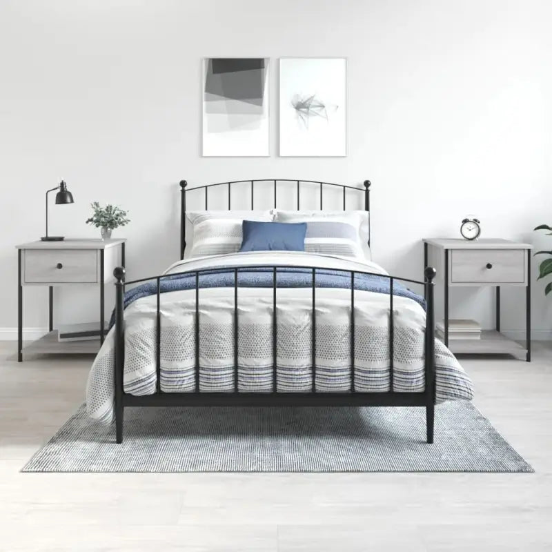Nachtkastjes met verstelbare poten en bewerkt hout voor elegant interieur - Grijs sonoma / 2 - Nachtkastjes