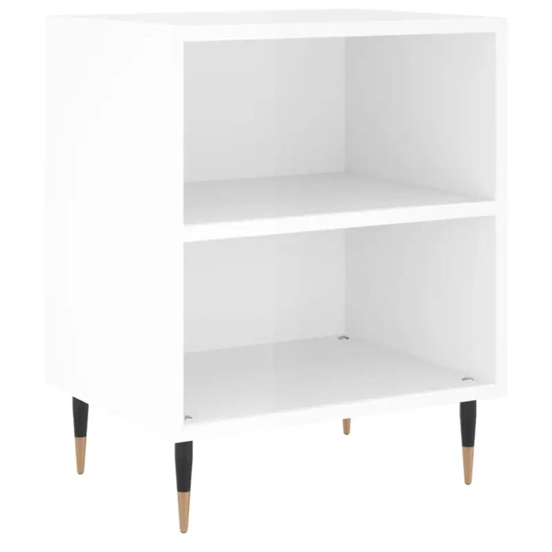 Nachtkastjes van bewerkt hout in hoogglans wit met elegant design - Nachtkastjes