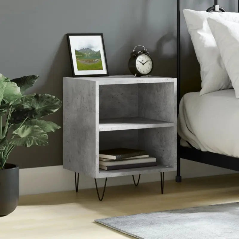 Nachtkastjes van bewerkt hout met elegant en tijdloos ontwerp - Betongrijs / 1 - Nachtkastjes
