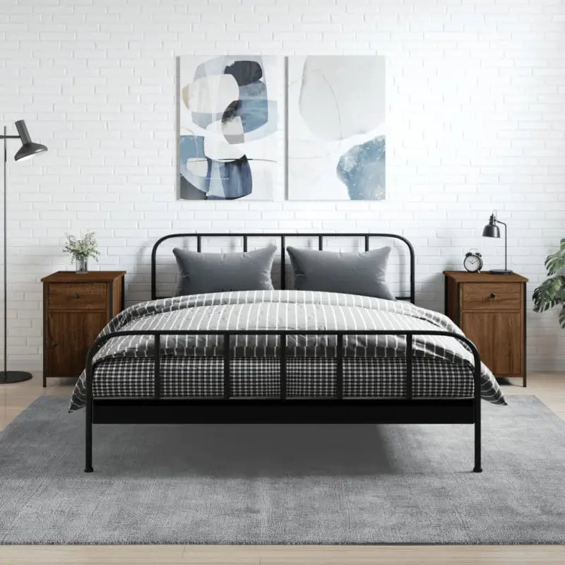 Nachtkastjes van bewerkt hout met elegant en tijdloos ontwerp - bruin eikenkleur / 2 - Nachtkastjes