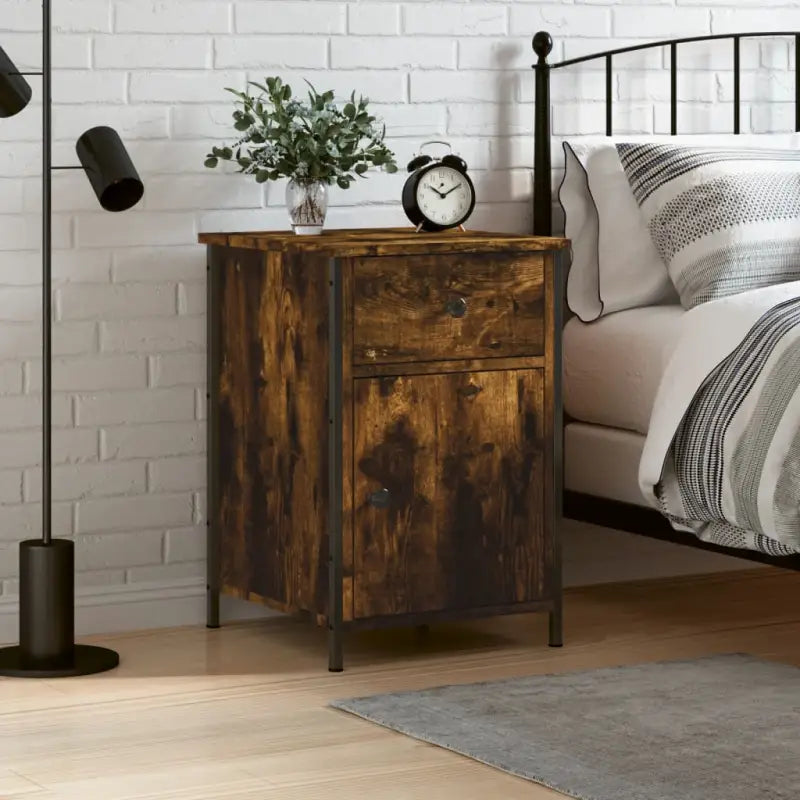 Nachtkastjes van bewerkt hout met elegant en tijdloos ontwerp - Gerookt eiken / 1 - Nachtkastjes