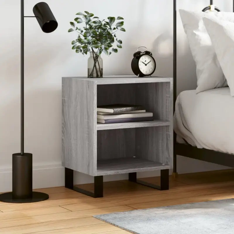 Nachtkastjes van bewerkt hout met elegant en tijdloos ontwerp - Grijs sonoma / 1 - Nachtkastjes