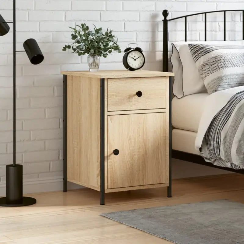 Nachtkastjes van bewerkt hout met elegant en tijdloos ontwerp - Sonoma eiken / 1 - Nachtkastjes