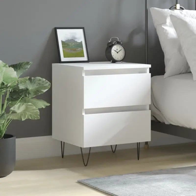 Nachtkastjes van bewerkt hout met elegant ontwerp en duurzame kwaliteit - Wit / 1 - Nachtkastjes