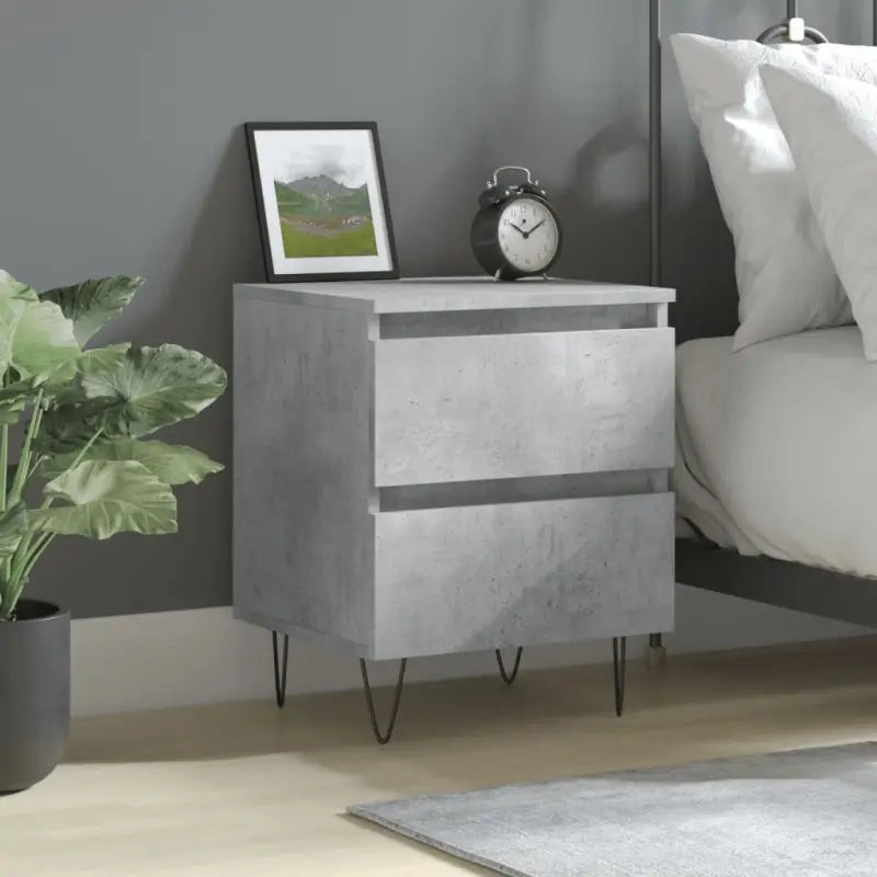 Nachtkastjes van bewerkt hout met elegant ontwerp en duurzame kwaliteit - Betongrijs / 1 - Nachtkastjes