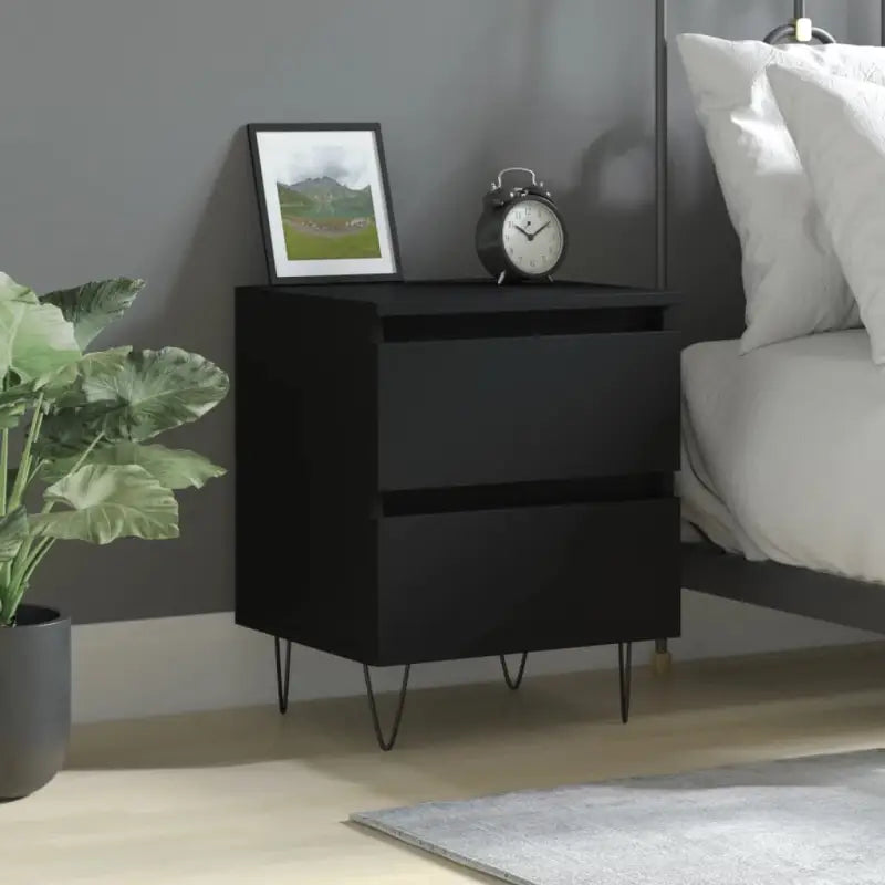 Nachtkastjes van bewerkt hout met elegant ontwerp en duurzame kwaliteit - Zwart / 1 - Nachtkastjes