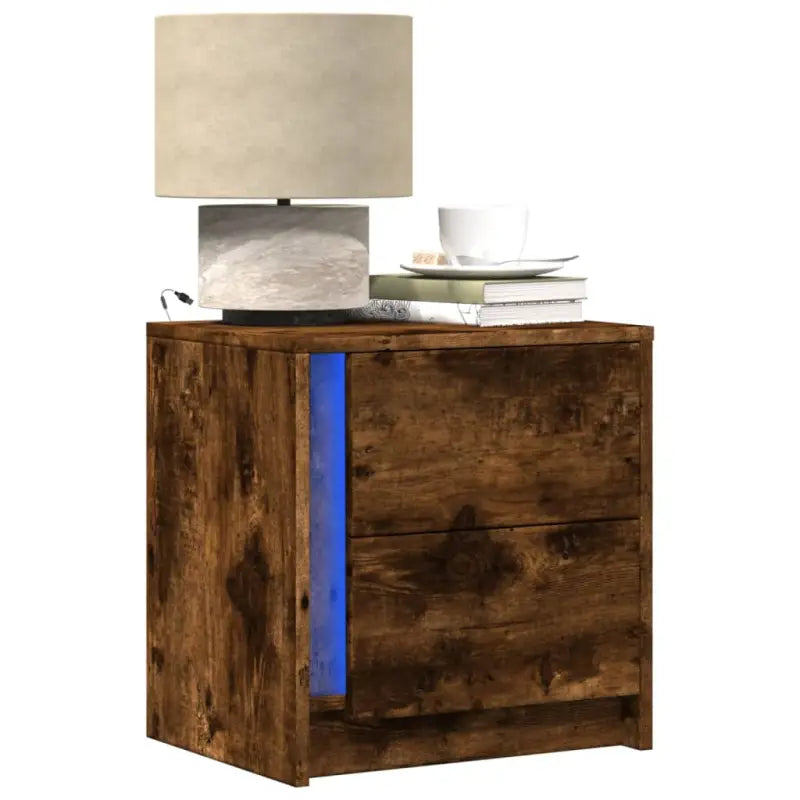 Nachtkastjes van bewerkt hout met tijdloze charme en eenvoudige installatie - Gerookt eiken / 1 - Nachtkastjes