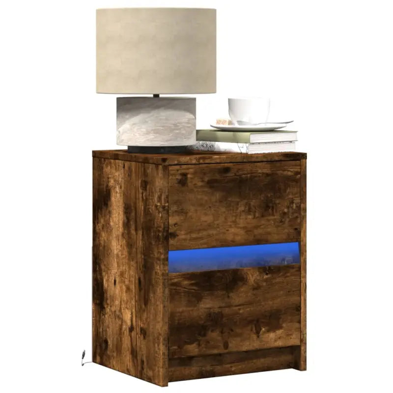 Nachtkastjes van bewerkt hout met tijdloze charme en juiste installatie - Gerookt eiken / 2 - Nachtkastjes