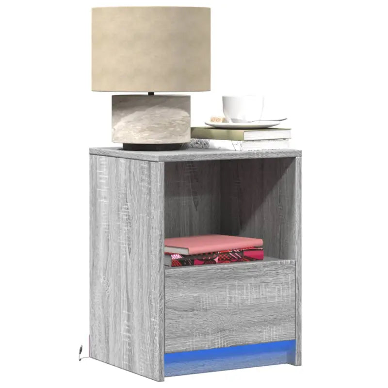Nachtkastjes van bewerkt hout met tijdloze charme voor woonkamer of slaapkamer - Grijs sonoma / 1 - Nachtkastjes