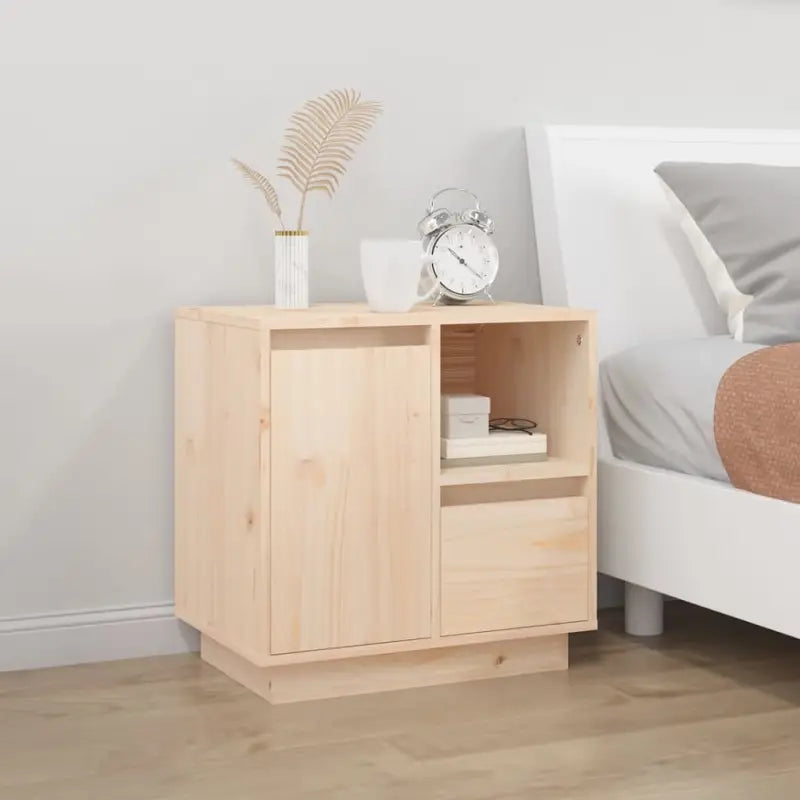Nachtkastjes van massief grenenhout met elegant en tijdloos ontwerp - Naturel / 1 - Nachtkastjes