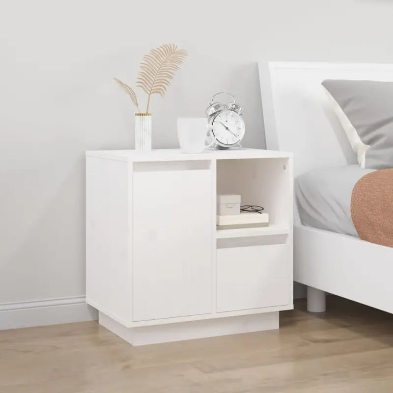 Nachtkastjes van massief grenenhout met elegant en tijdloos ontwerp - Wit / 1 - Nachtkastjes