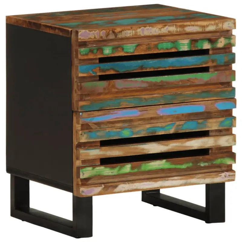 Nachtkastjes van massief mangohout in industriële stijl - 1 / massief gerecycled hout - Nachtkastjes