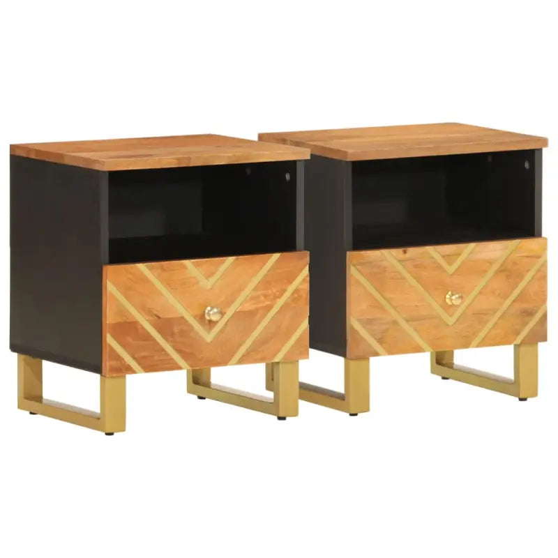 Nachtkastjes van massief mangohout met elegant en tijdloos ontwerp - Nachtkastjes
