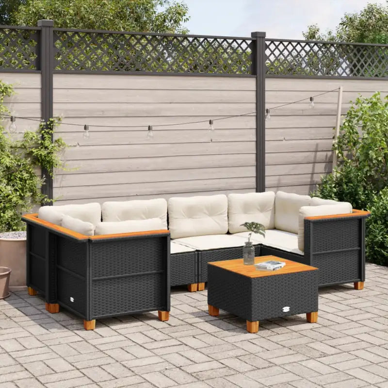 Natuurlijk afgewerkte loungeset in grijs met gepoedercoat staal - Zwart / Dichtgeweven - Tuinsets