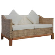 Natuurlijk rattan bank met levering bevat voor stijl en functionaliteit - Banken