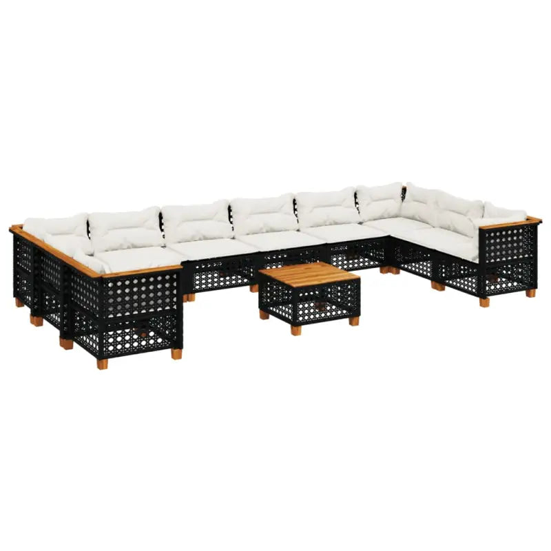 Natuurlijke olieafwerking loungeset in zwart gepoedercoat staal - Tuinsets